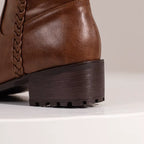 Bottes hautes en similicuir à talon rond – Vintage VÉRÉA