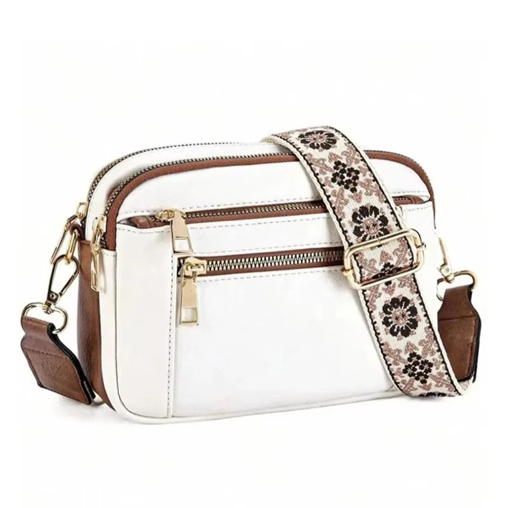 Sac bandoulière femme multipoche cuir souple - Anaïs