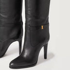 Bottes hautes en daim à talon pointu – AMÉRINE