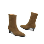 Bottines en cuir suédé à talon pointu – ISÉA