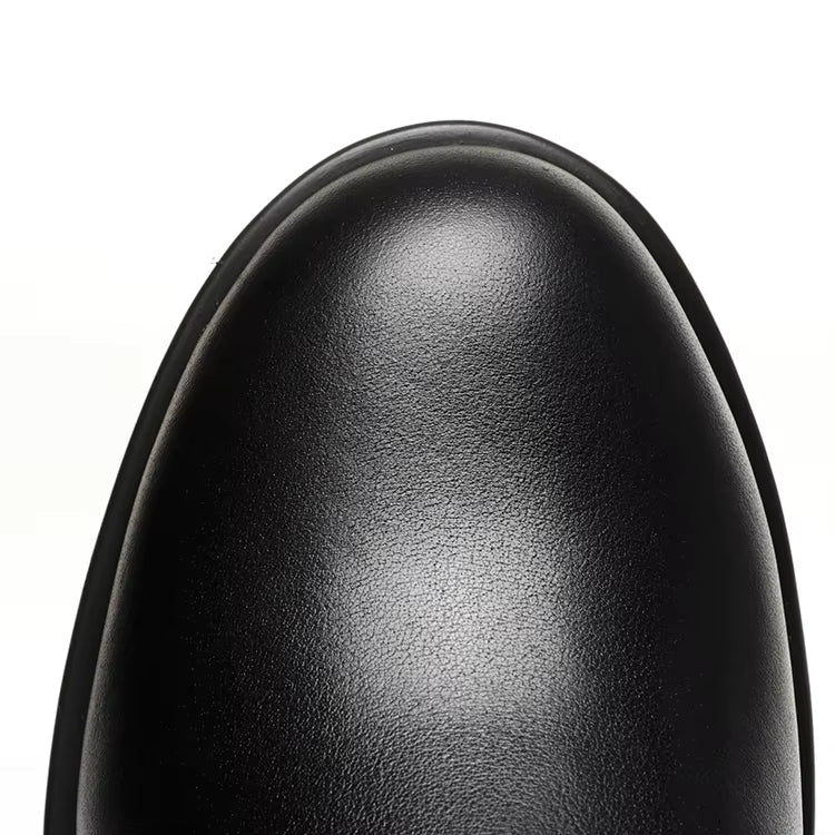 Bottes hautes en cuir à talon carré – TESSANDRA