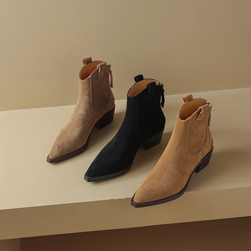 Santiags en cuir à talon discret – VÉRALIA