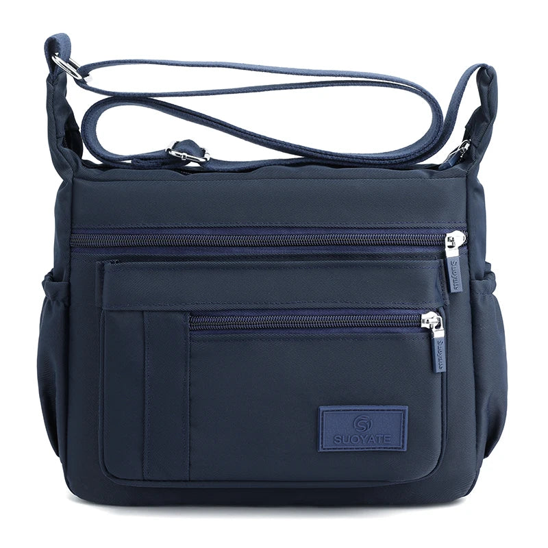 Sac bandoulière femme large sangle multi-poches - Rosa