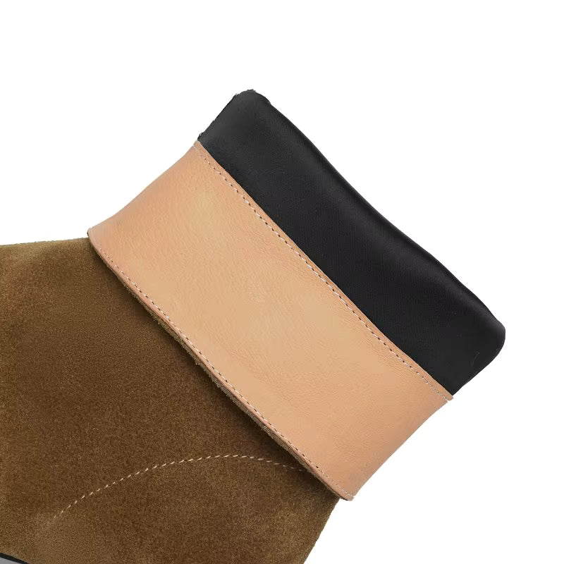 Bottines en cuir suédé à talon pointu – ISÉA