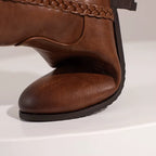 Bottes hautes en similicuir à talon rond – Vintage VÉRÉA