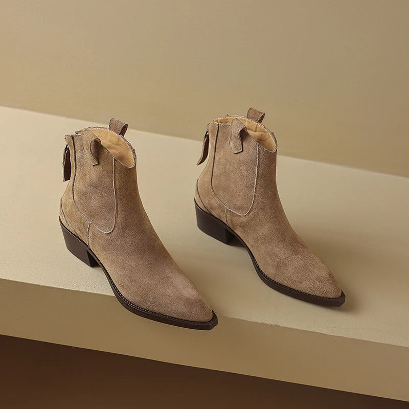 Santiags en cuir à talon discret – VÉRALIA