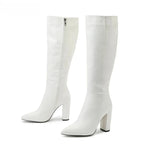 Bottes hautes en similicuir à talon bout pointu – MALYRA