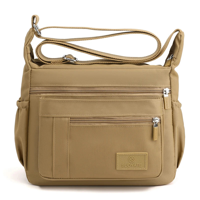 Sac bandoulière femme large sangle multi-poches - Rosa
