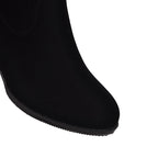 Bottes hautes en daim à talon rond – DAHLÉNA