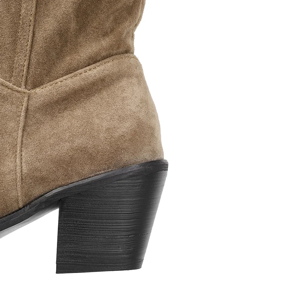 Santiags en daim à talon bout pointu – NÉVORA