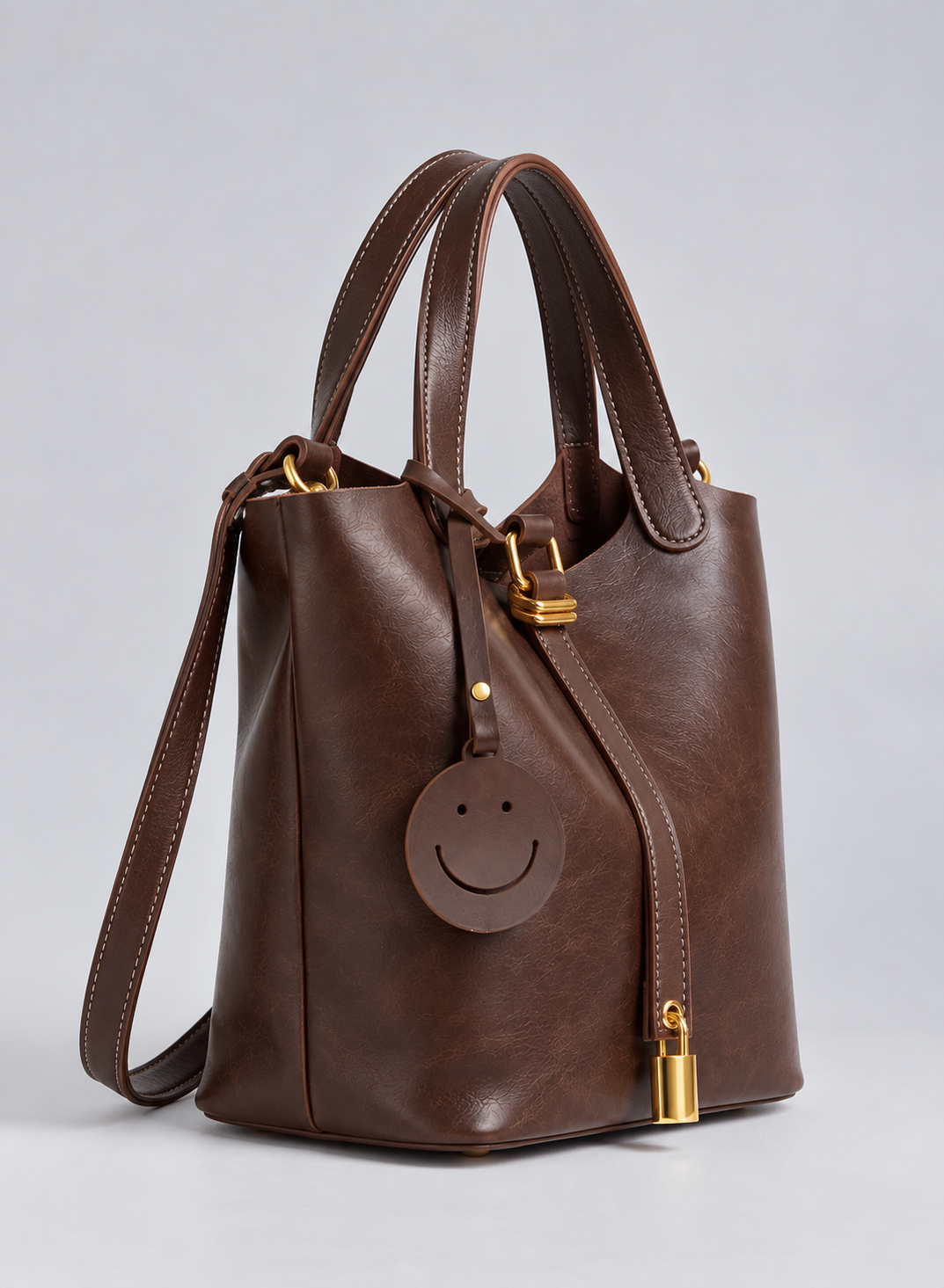 Sac seau femme cuir vintage avec pochette - Valérie