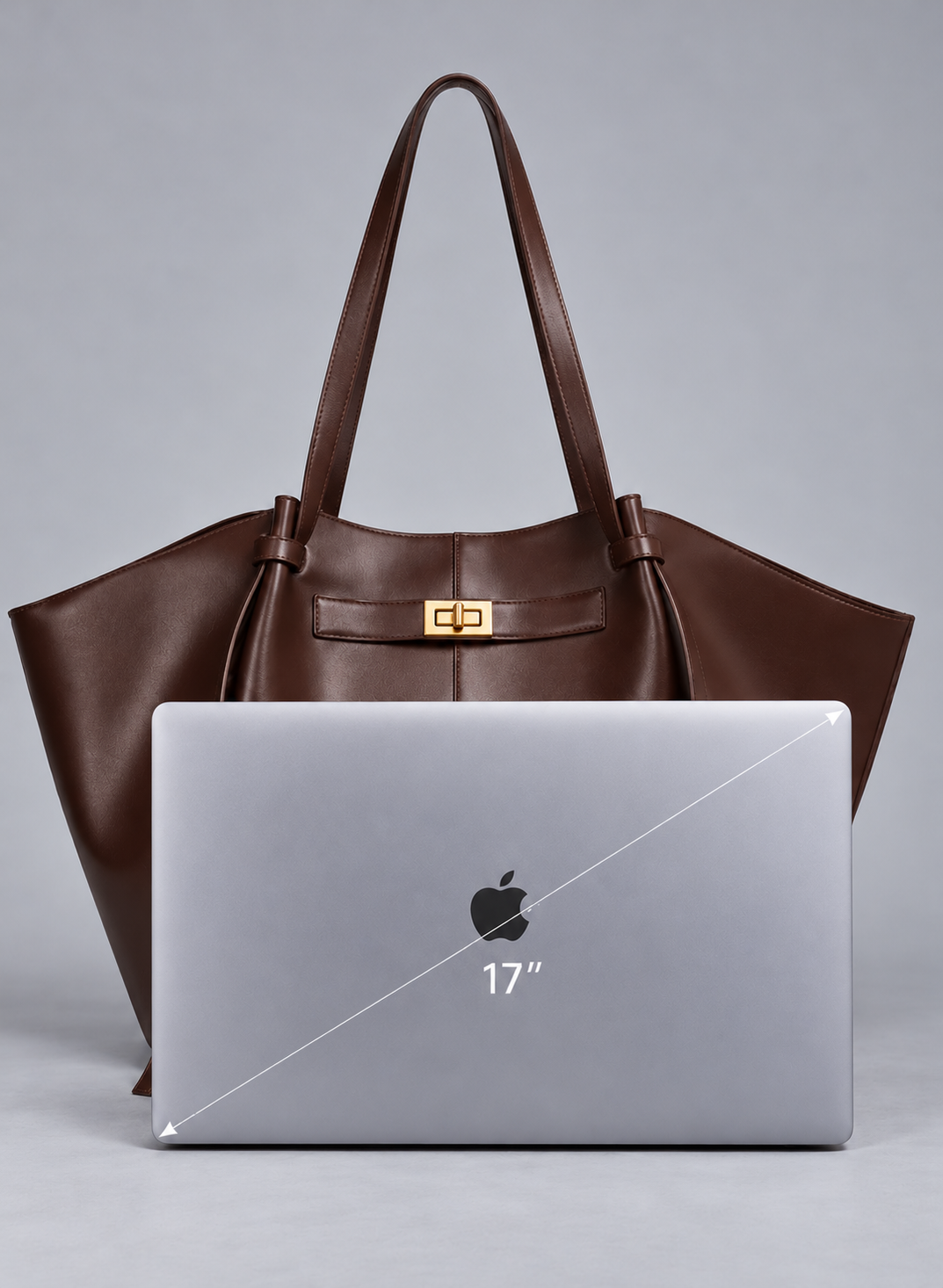 Sac à main de cours en cuir grande capacité Bordeaux - Diane