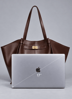 Sac à main marron foncé femme grande capacité compatible ordinateur 17 pouces Eglaria