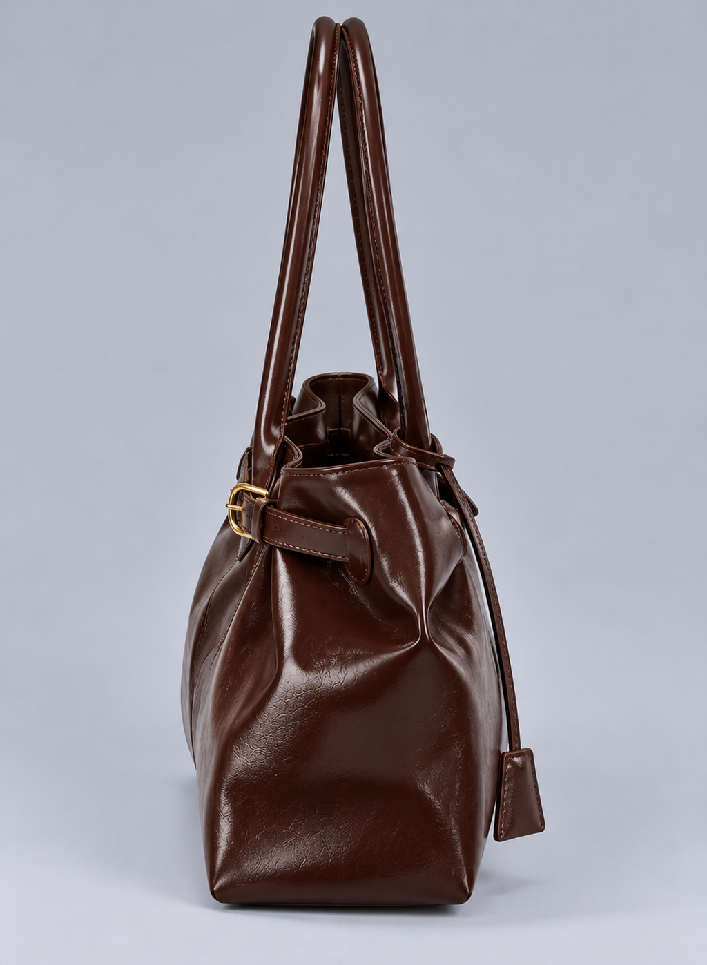 Sac à main de cours en cuir souple verni- Louane