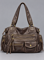 Sac à main en cuir vintage à poches zippées - Amélie