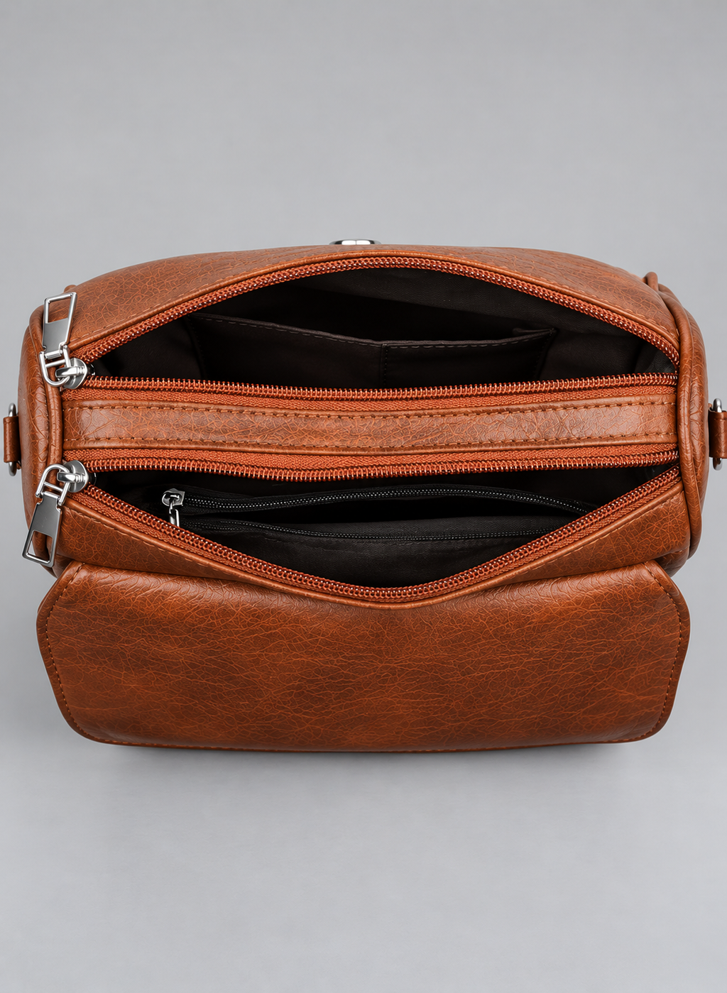 Sac bandoulière femme cuir vintage rabat - Olga