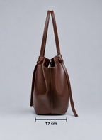 Sac à main de cours en cuir grande capacité Bordeaux - Diane