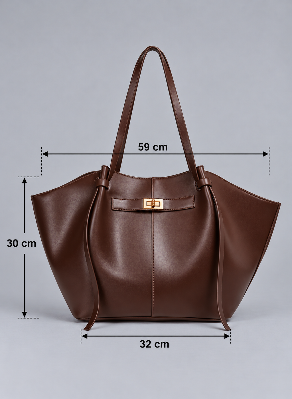 Sac à main de cours en cuir grande capacité Bordeaux - Diane