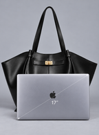 Sac à main de cours en cuir grande capacité noir - Diane