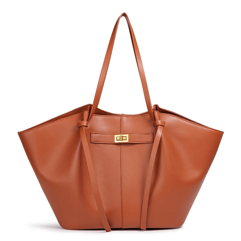 Sac à main de cours en cuir grande capacité noir - Diane