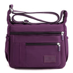 Sac bandoulière femme large sangle multi-poches - Rosa