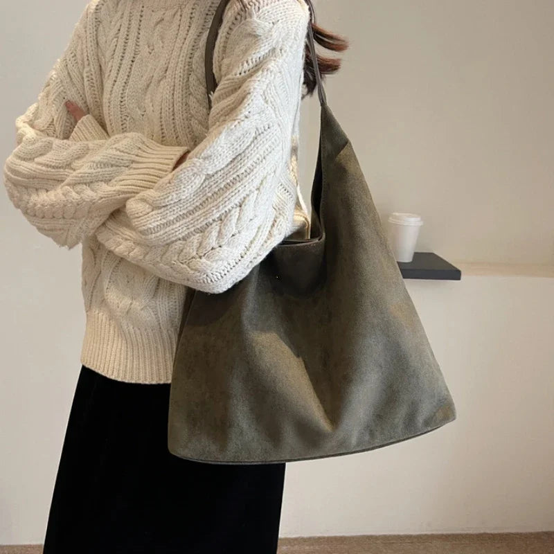 Sac à main en daim - Ambre