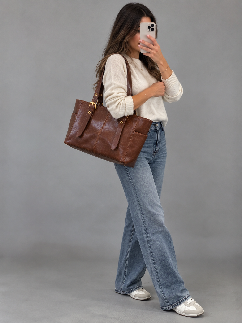 Sac à main de cours femme grand capacité vintage - Aya