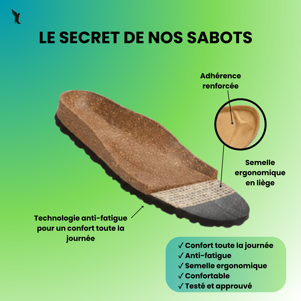 Sabot Femme en daim semelle en liège Boucles Réglables - KARLA