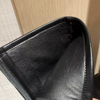 Bottines en cuir noir à talon bout pointu – SOLÉANE