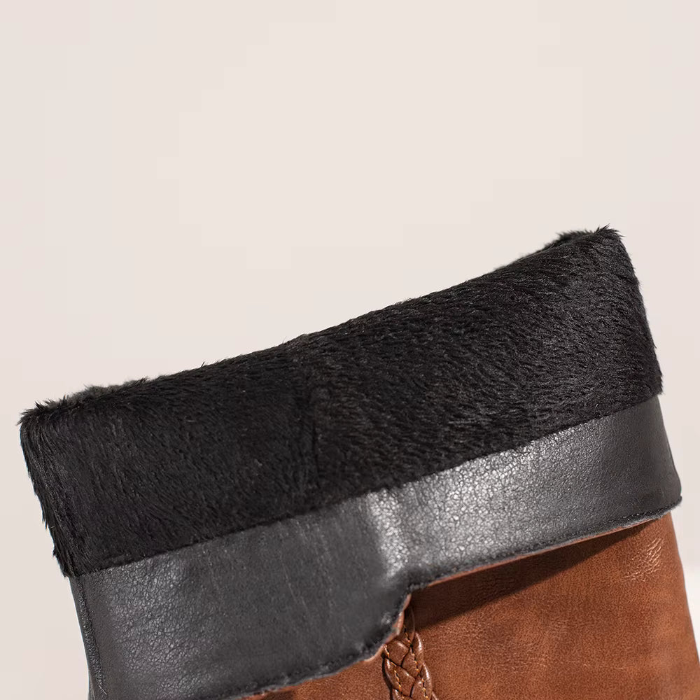 Bottes hautes en similicuir à talon rond – Vintage VÉRÉA