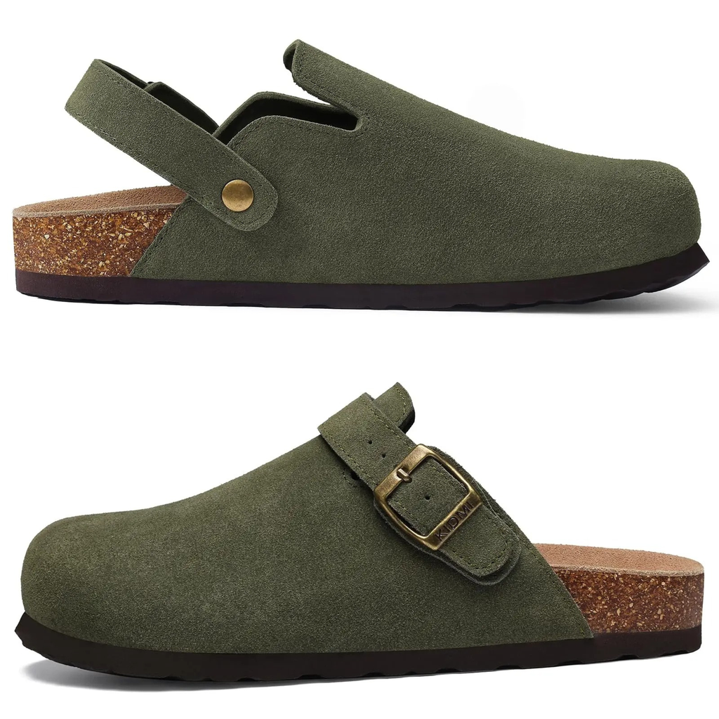 Sabot Femme en daim semelle en liège Boucles Réglables - KARLA