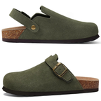 Sabot Femme en daim semelle en liège Boucles Réglables - KARLA