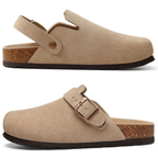 Sabot Femme en daim semelle en liège Boucles Réglables - KARLA