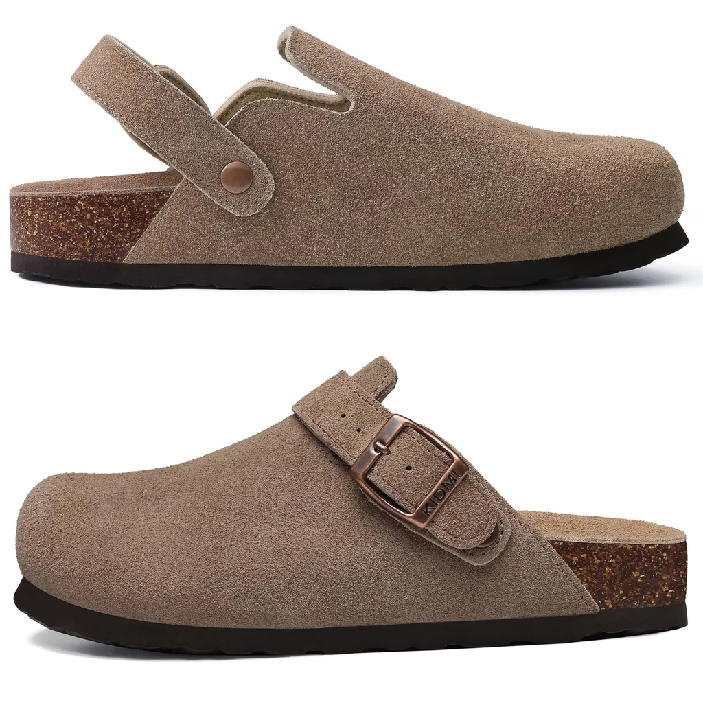Sabot Femme en daim semelle en liège Boucles Réglables - KARLA