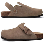 Sabot Femme en daim semelle en liège Boucles Réglables - KARLA
