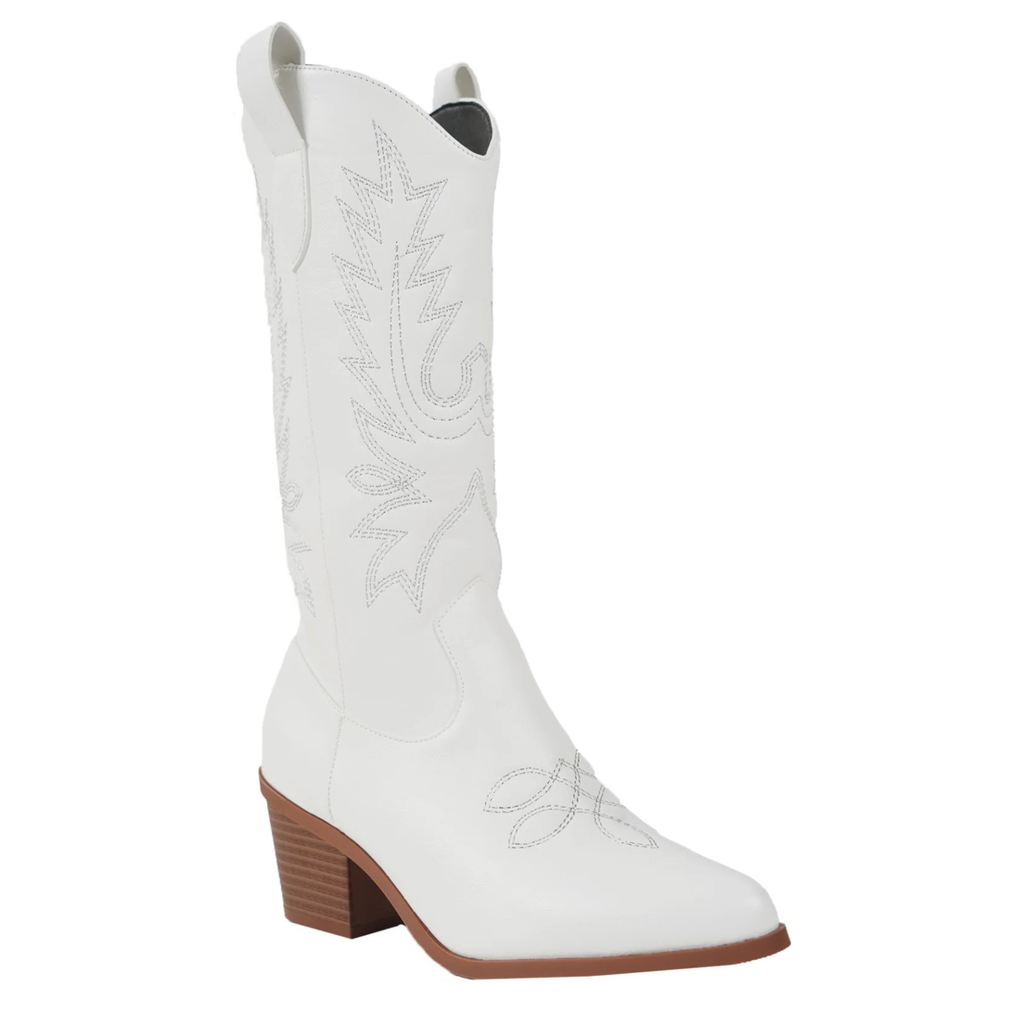 Santiags en similicuir à talon plat bout pointu - NARÉA