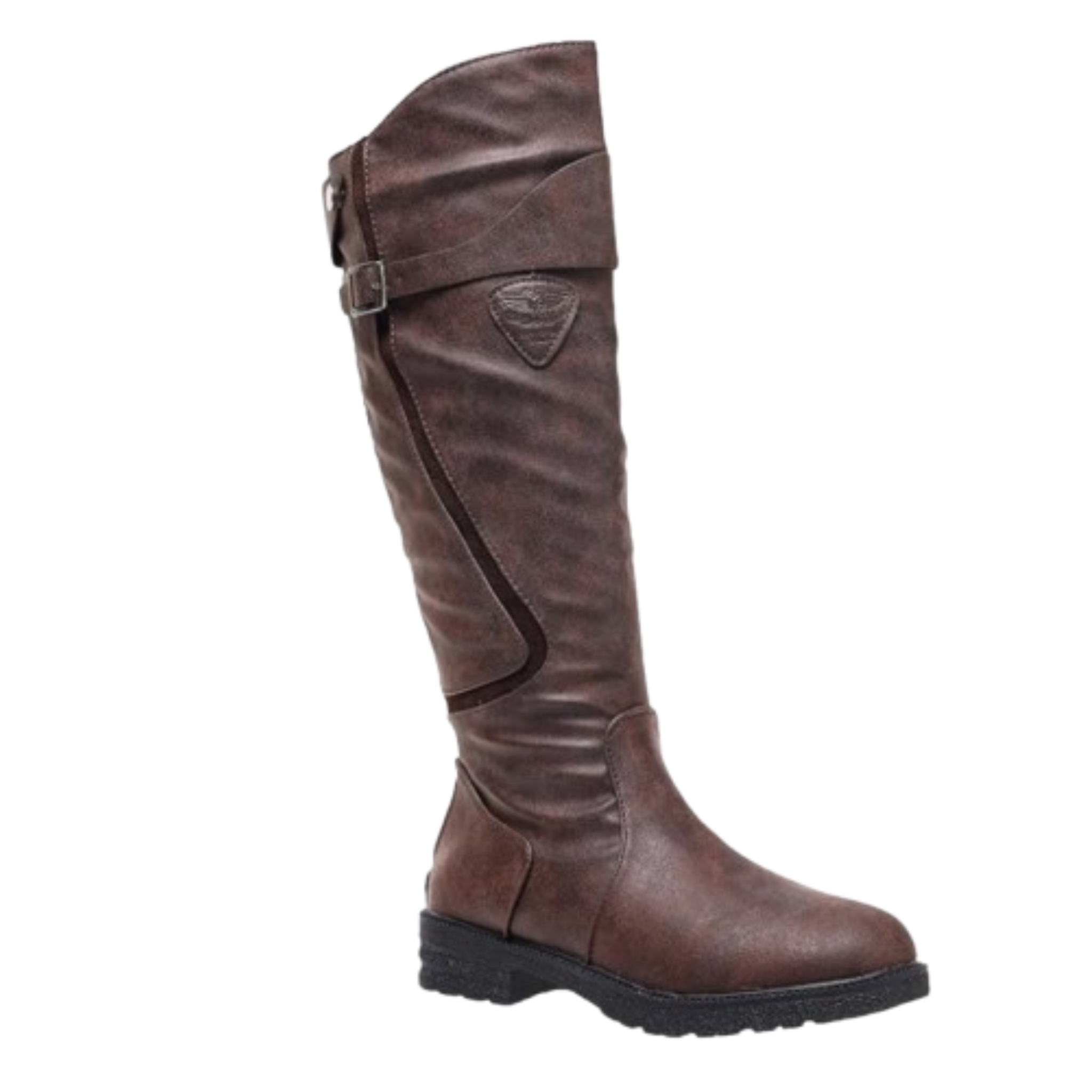 Bottes equitations en similicuir hautes genou - STELLA