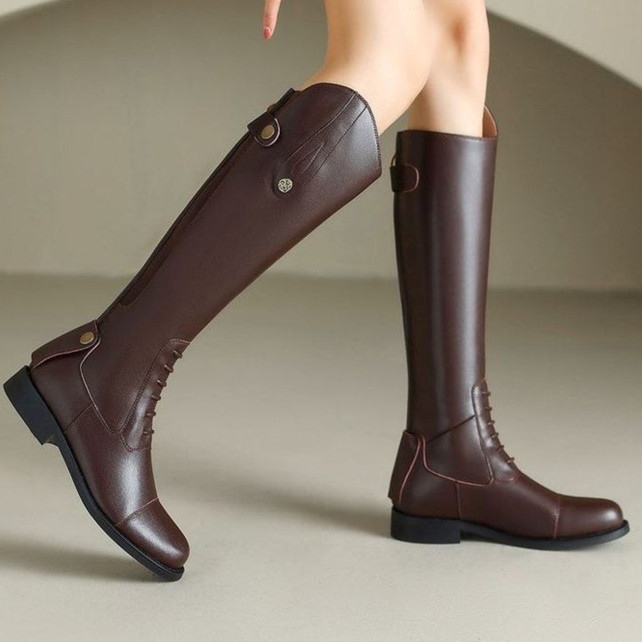 Bottes equitations en similicuir hautes genou - MIRALYS