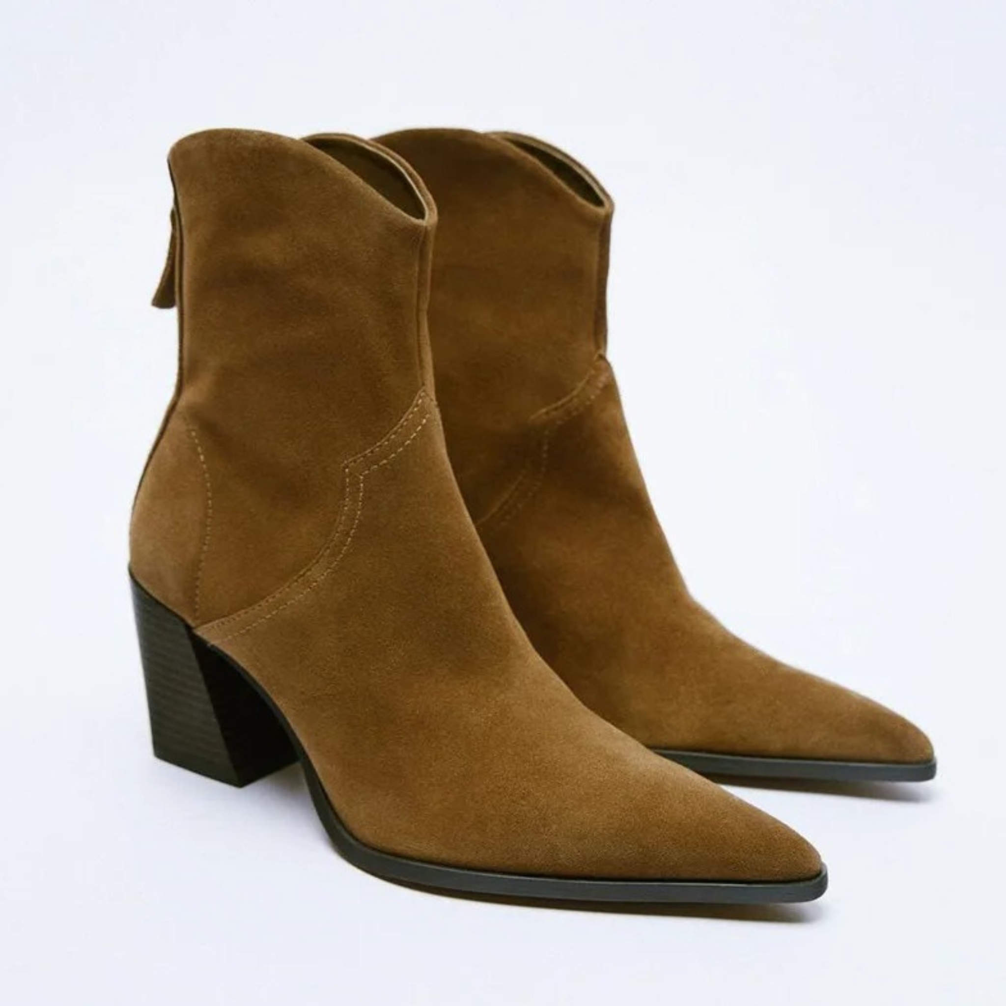 Santiags en daim à talon bout pointu - VALYSSA