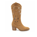 Santiags en daim vegan à talon plat bout pointu - LARÉNA