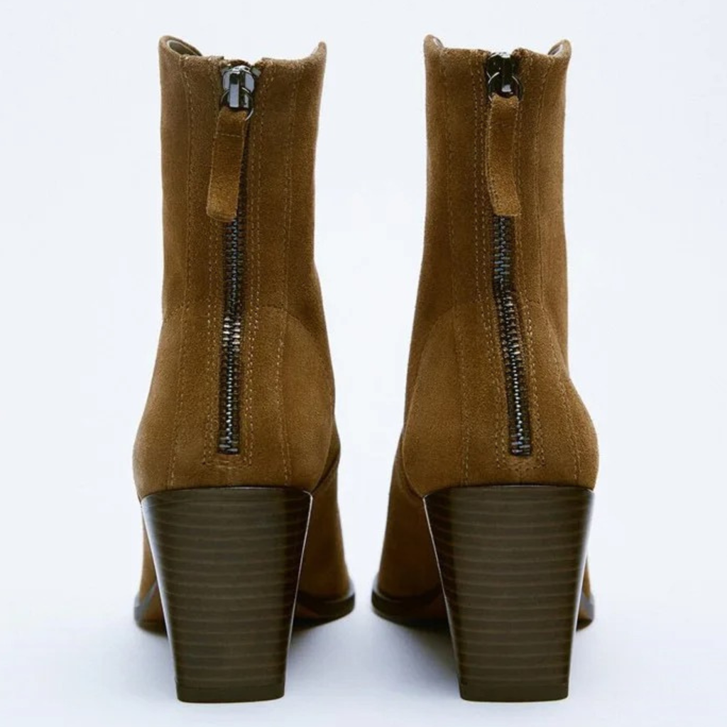 Santiags en daim à talon bout pointu - VALYSSA