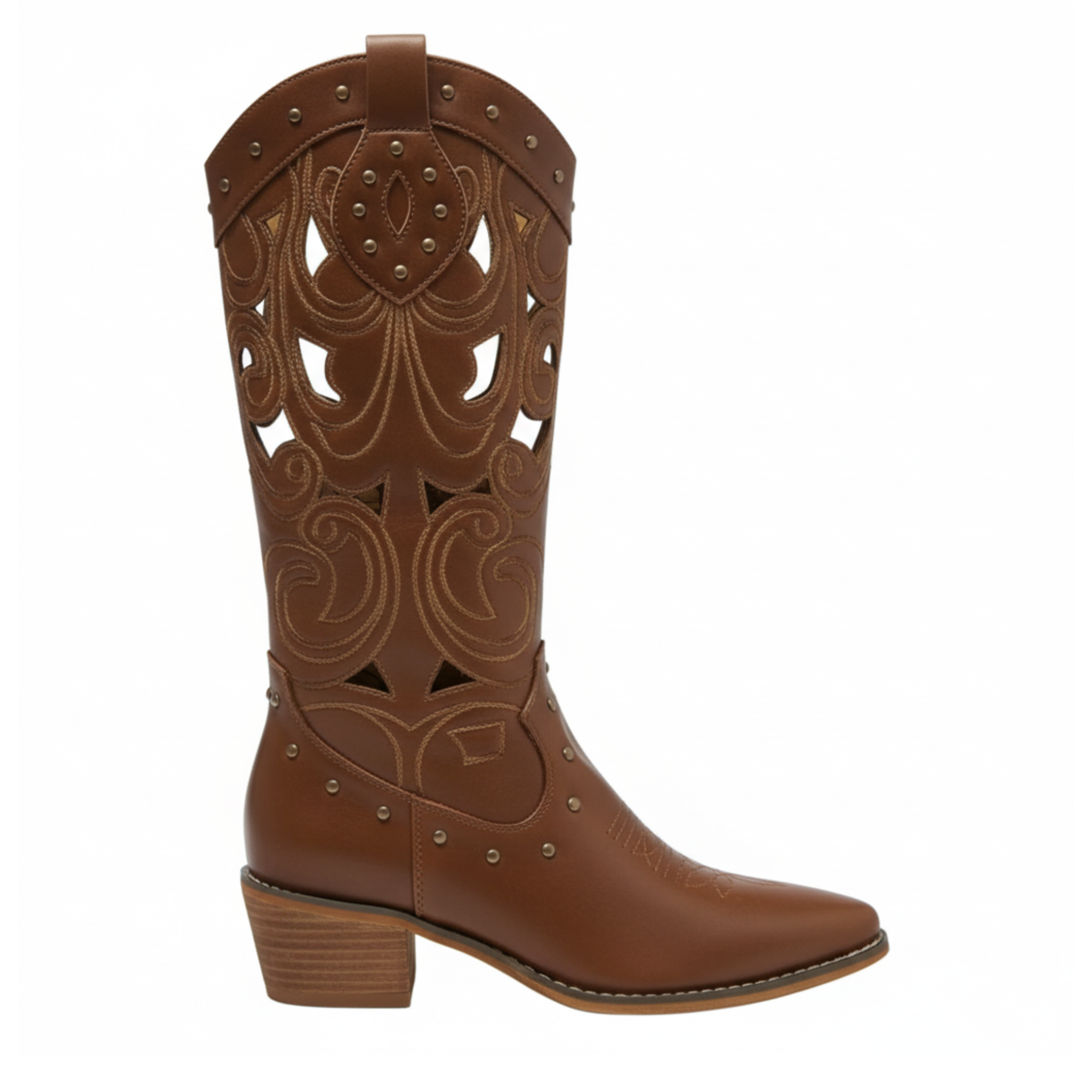 Santiags en daim à talon plat bout pointu - LARÉNA