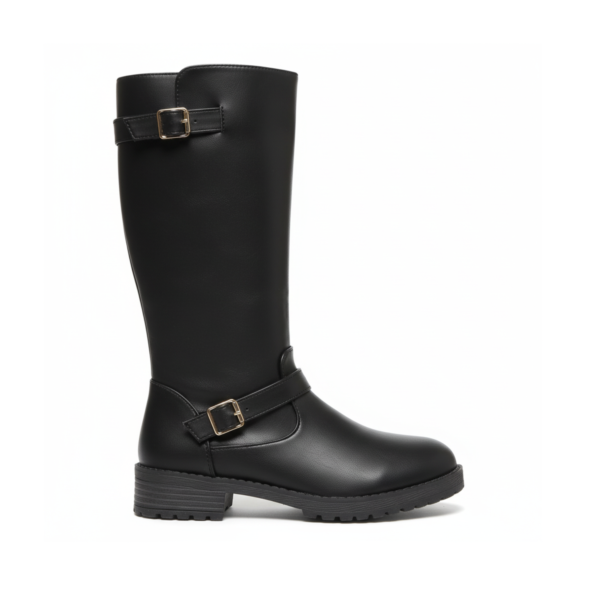 Bottes mi-mollet en similicuir bout round - CALÉA