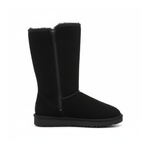 Bottines fourrées en similicuir à talon plat bout rond – MARLÉA