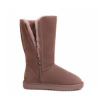 Bottines fourrées en similicuir à talon plat bout rond – MARLÉA