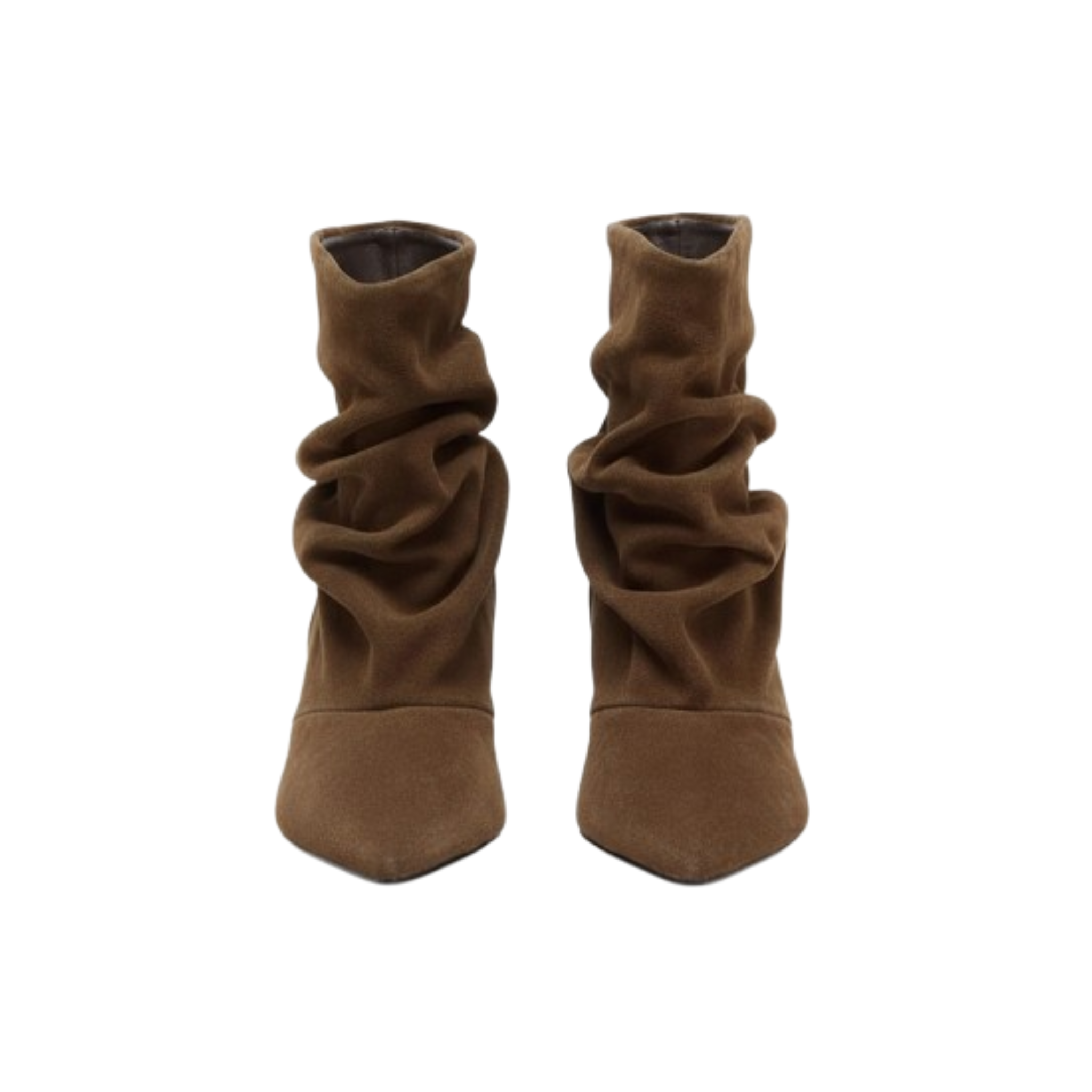 Bottines en daim plissé à talon fin bout pointu – LIYKE