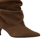 Bottines en daim plissé à talon fin bout pointu – LIYKE