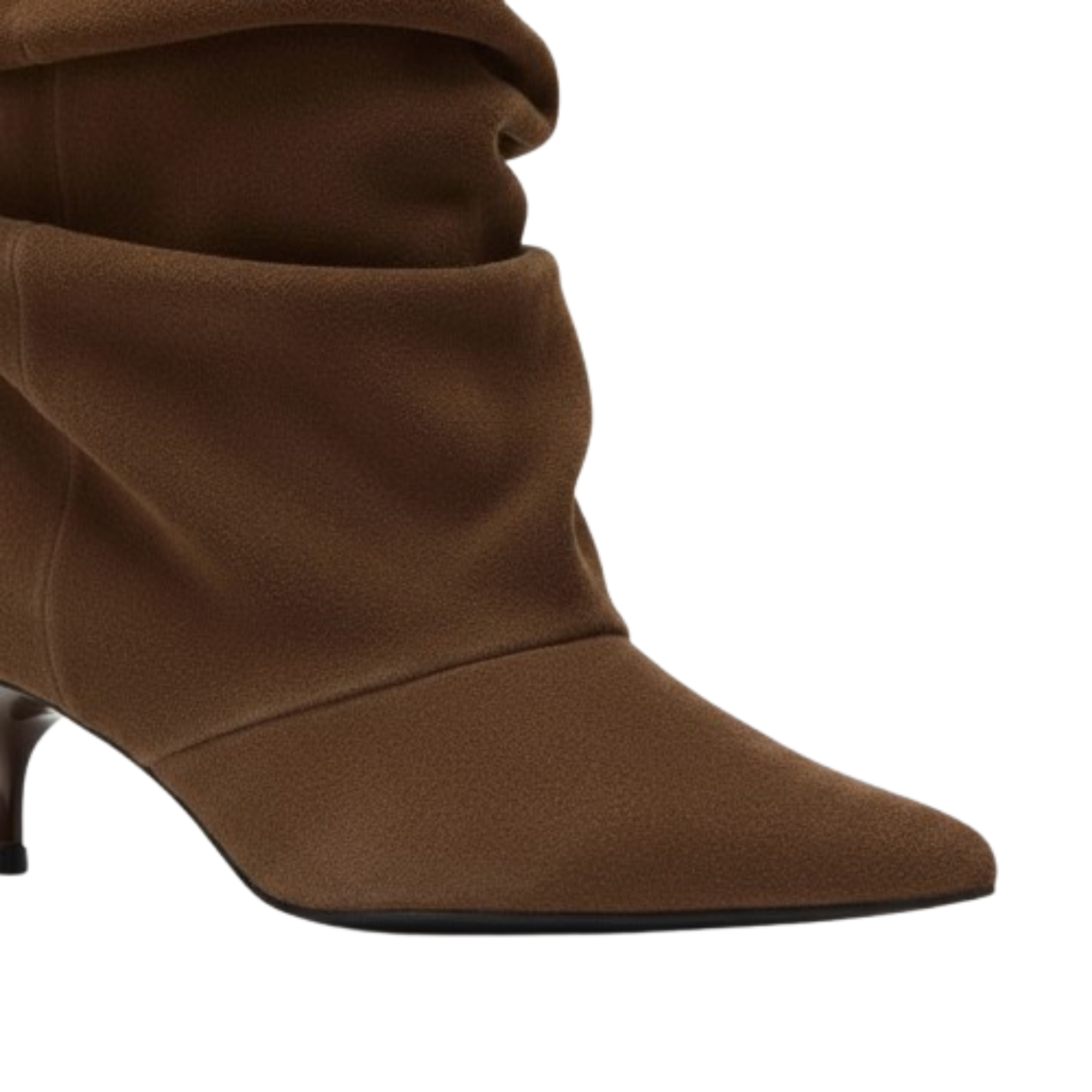 Bottines en daim plissé à talon fin bout pointu – LIYKE