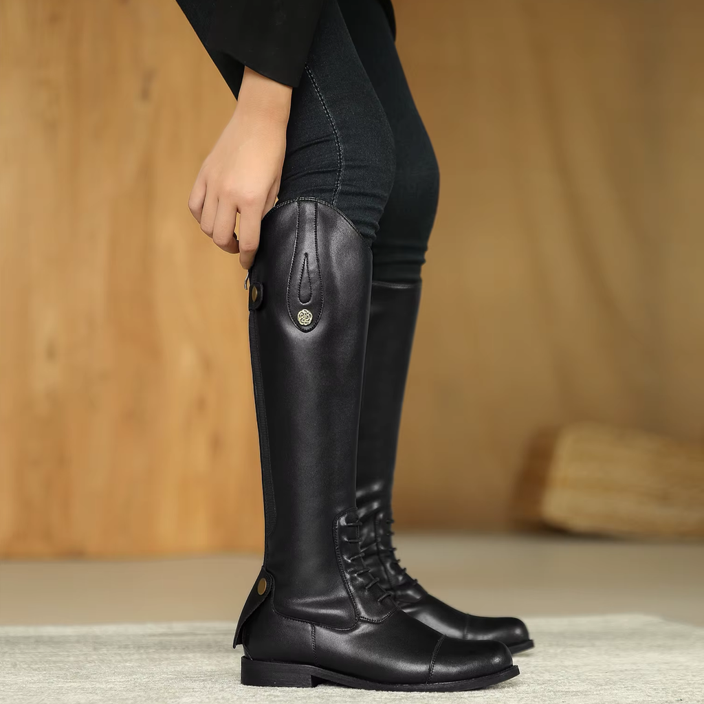 Bottes equitations en similicuir hautes genou - MIRALYS