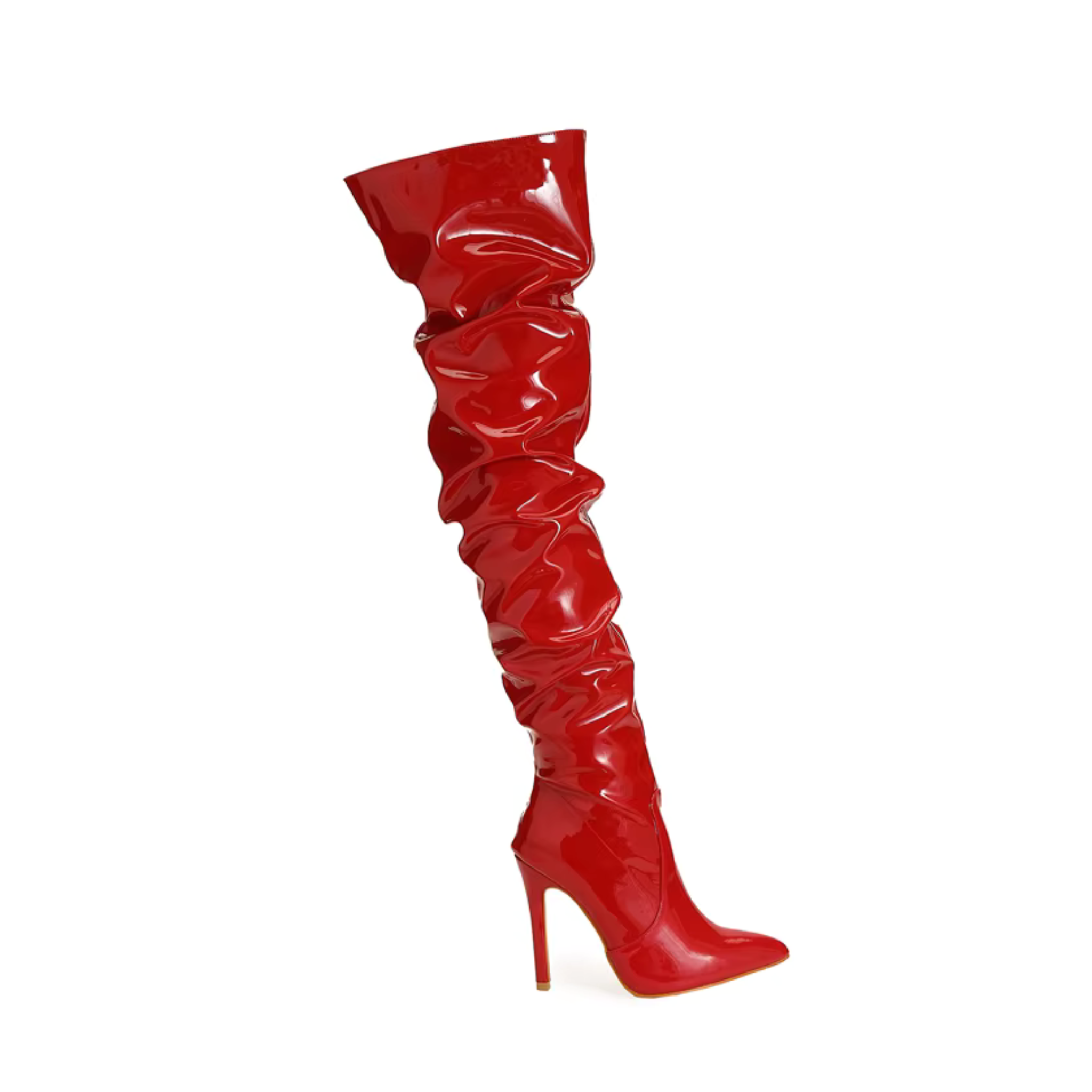 Cuissardes en similicuir verni à talon bout pointu - CALISTA